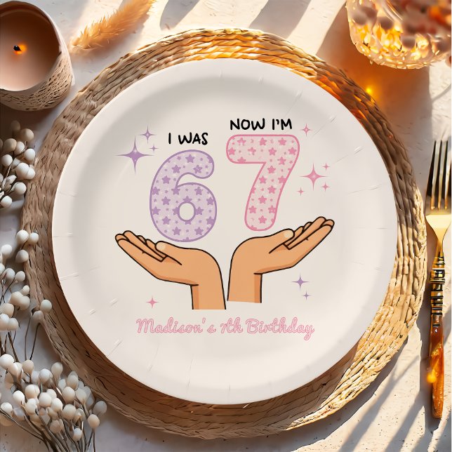 Plato De Papel Six Seven Girl Birthday Paper Plate (Subido por el creador)