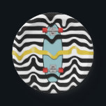 Plato De Papel Skateboard Retro<br><div class="desc">Un diseño para todo aquel que ame patinar,  montar a bordo o montar tablas de cruceros. Este diseño se basa en una forma más crujiente de longboard. Un patrón mixto o abstracto con patineta.</div>