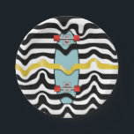 Plato De Papel Skateboard Retro<br><div class="desc">Un diseño para todo aquel que ame patinar,  montar a bordo o montar tablas de cruceros. Este diseño se basa en una forma más crujiente de longboard. Un patrón mixto o abstracto con patineta.</div>
