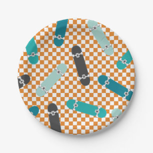 Plato De Papel Skateboard Vamos a Patinar Cumpleaños