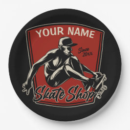 Plato De Papel Skateboarding personalizada