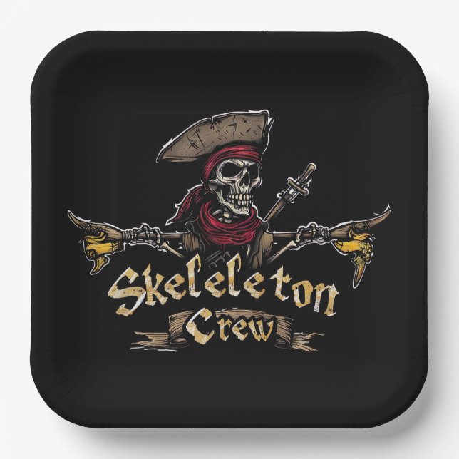 Plato De Papel Skeleton Crew (Anverso)