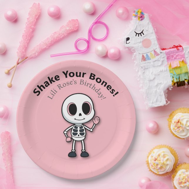 Plato De Papel Skeleton Fun | Fiesta de cumpleaños de Halloween (Fiesta)