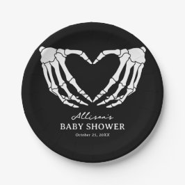 Plato De Papel Skeleton Halloween Baby Shower