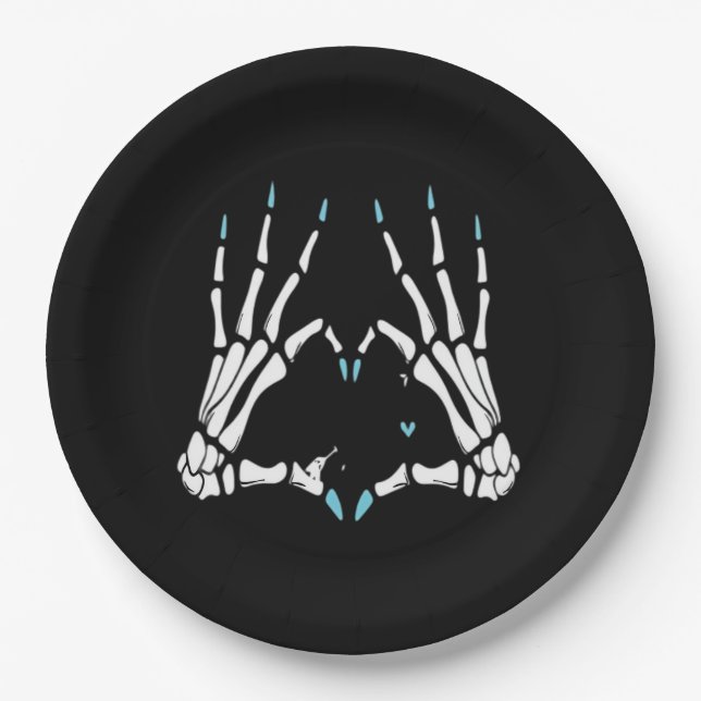 Plato De Papel Skeleton Halloween Classic (Anverso)