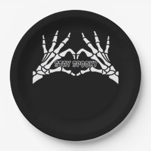 Plato De Papel Skeleton Heart And Hands Classic Design
