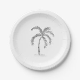 Plato De Papel Sketched Black and White Paper Plates