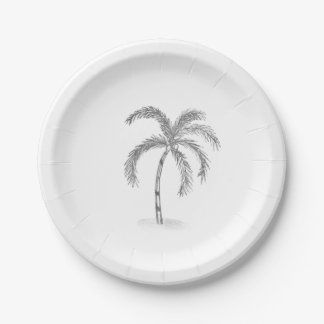 Plato De Papel Sketched Black and White Paper Plates