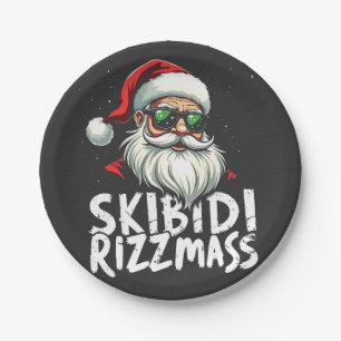 Plato De Papel Skibidi Rizzmas Navidades divertidos de jerga gene