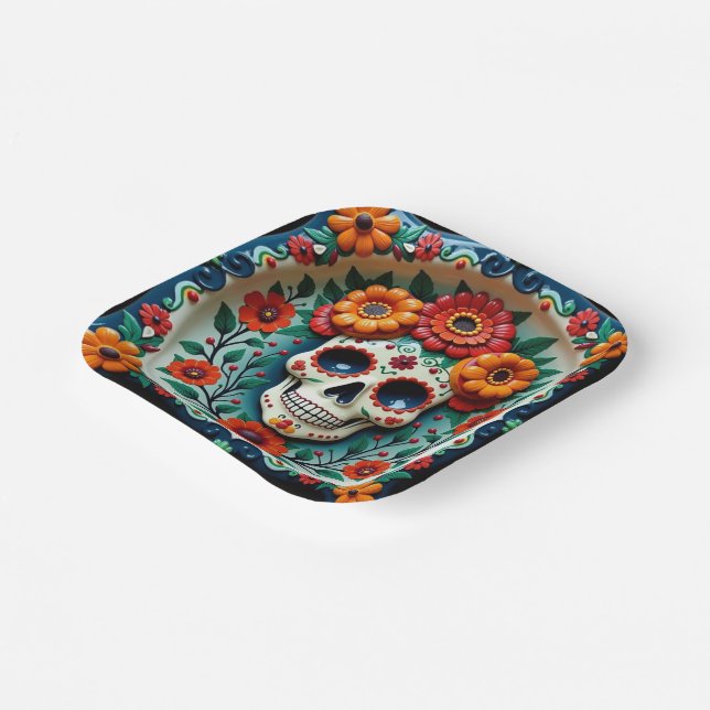 Plato De Papel 💀 🌹 Skull & Petal Patch (Angular)
