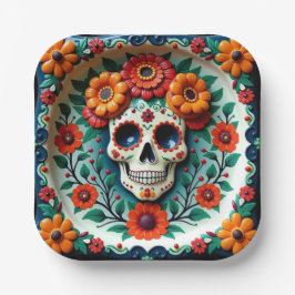 Plato De Papel 💀 🌹 Skull & Petal Patch