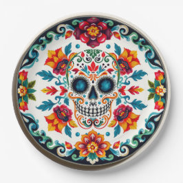 Plato De Papel 💀 🎉 Skull & Petalware Día de los Muertos
