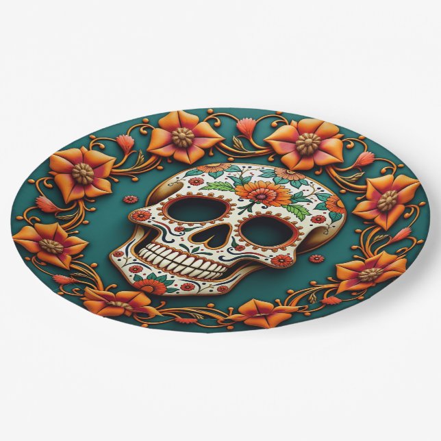 Plato De Papel 💀 🎉 Skull & Serve, el Día de los Muertos (Angular)