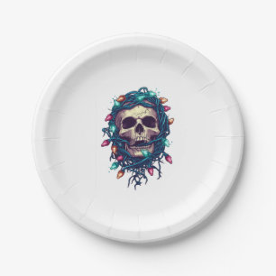 Plato De Papel Skullmas enmarañadas � divertida edición de Navida
