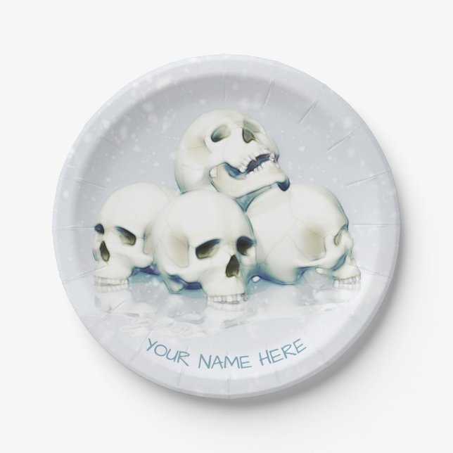 Plato De Papel Skulls in the snow. Personalized (Anverso)