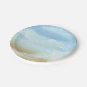 Plato De Papel Skyscape hermoso con las nubes mullidas