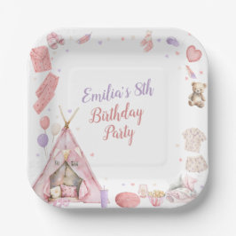 Plato De Papel Sleepover Pajama Birthday Party