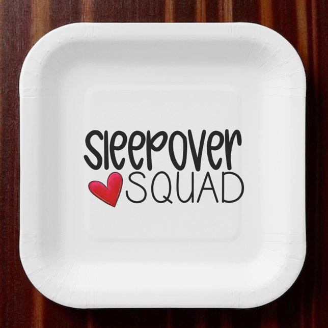 Plato De Papel Sleepover Squad Heart Party  (Subido por el creador)
