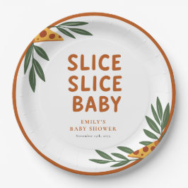 Plato De Papel Slice Slice Baby Pizza Baby Shower