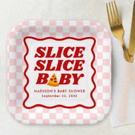 Plato De Papel Slice Slice Baby Pizza Baby Shower