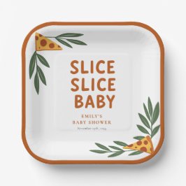 Plato De Papel Slice Slice Baby Pizza Baby Shower