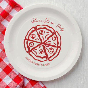 Plato De Papel Slice Slice Baby Pizza Ciao Baby Shower