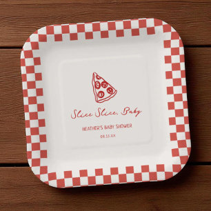 Plato De Papel Slice Slice Baby Pizza Italiana Baby Shower