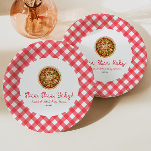 Plato De Papel ¡Slice, Slice, Bebé! Pizza Baby Shower