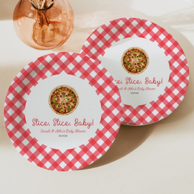 Plato De Papel ¡Slice, Slice, Bebé! Pizza Baby Shower (Subido por el creador)