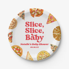 Plato De Papel ¡Slice, Slice, Bebé! Pizza Baby Shower