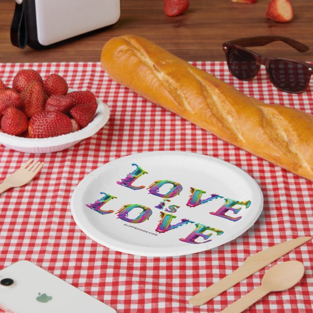 Plato De Papel SlipperyJoe el amor es el amor por el derretimient (Picnic)