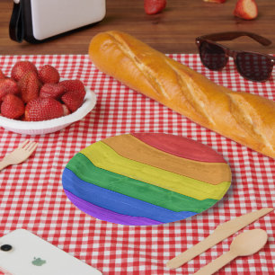 Plato De Papel SlipperyJoe's clásico arcoíris táctil artesanal