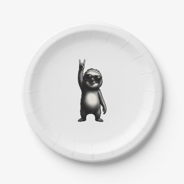 Plato De Papel Sloth Rocking Dance (Anverso)