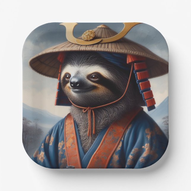 Plato De Papel Sloth Samurai (Anverso)