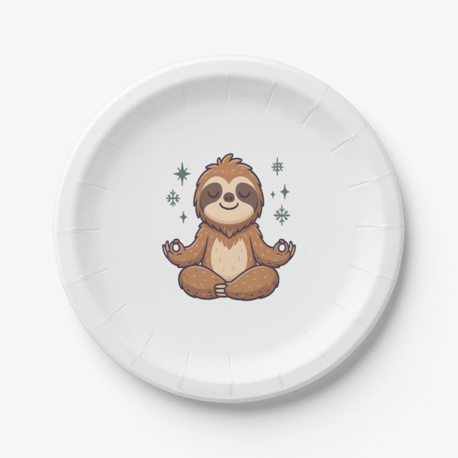 Plato De Papel Sloth Yoga Sloth (Anverso)