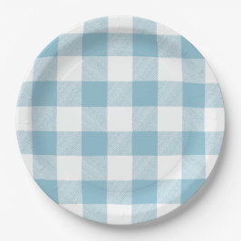 Plato De Papel Slow-Living Ice Blue Check