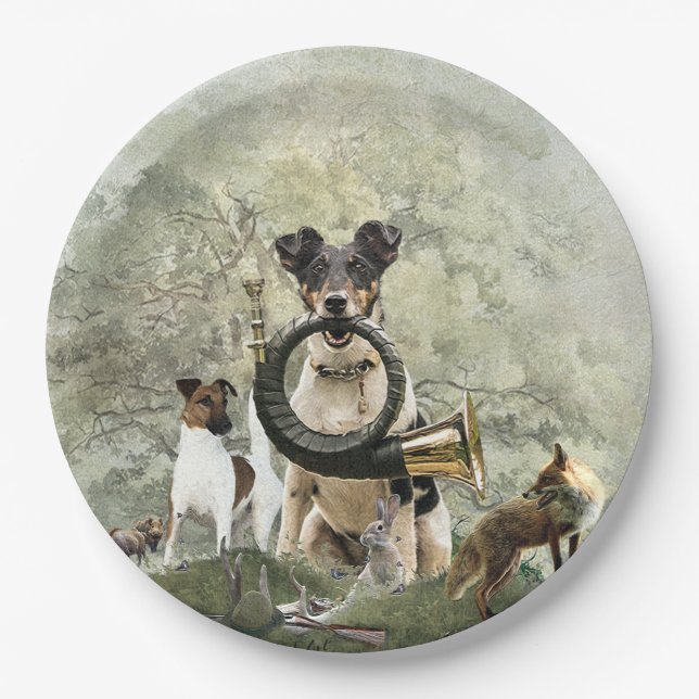 Plato De Papel Smooth Fox Terrier (Anverso)