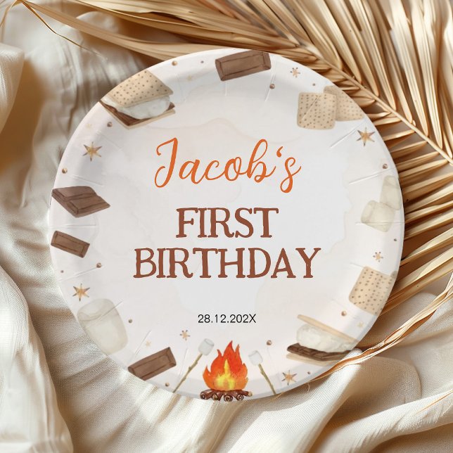 Plato De Papel S'more Campfire Birthday Party Paper Plates (Subido por el creador)