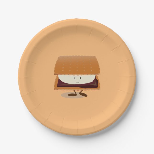 Plato De Papel S'more sonriente (Anverso)