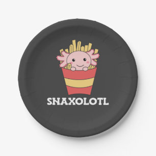 Plato De Papel Snaxolotl Axolotl Lover Cute Animales Fries T-Shir