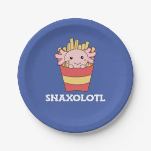 Plato De Papel Snaxolotl Axolotl Lover Cute Animales Fries T-Shir