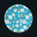 Plato De Papel Snoopy Brooklyn Beach Pattern<br><div class="desc">Take a look at this super cute design featuring Snoopy surfing the tropical waves.</div>
