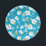 Plato De Papel Snoopy Brooklyn Beach Pattern<br><div class="desc">Take a look at this super cute design featuring Snoopy surfing the tropical waves.</div>