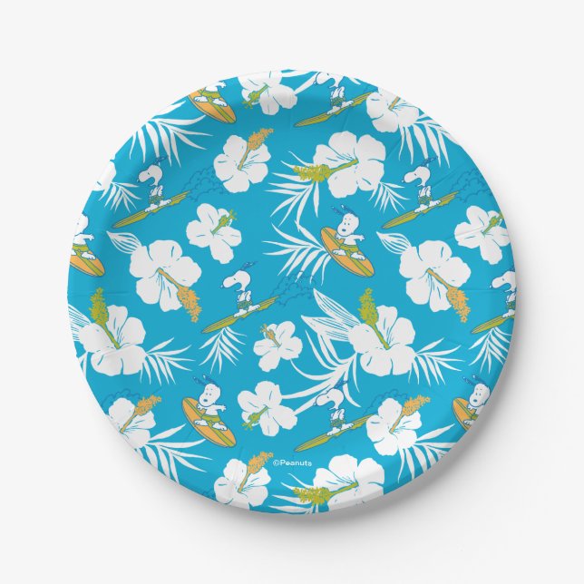 Plato De Papel Snoopy Brooklyn Beach Pattern (Anverso)