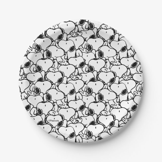 Plato De Papel Snoopy Classic Comics Pattern (Anverso)