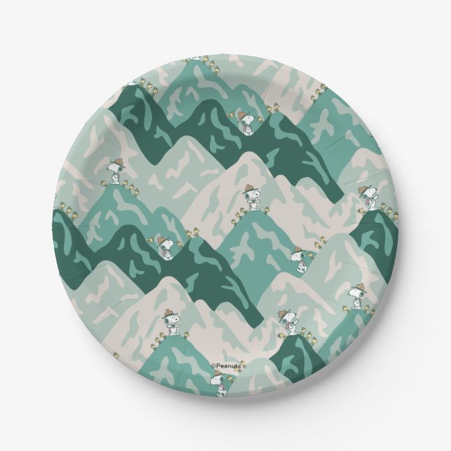 Plato De Papel Snoopy Great Outdoor Pattern (Anverso)