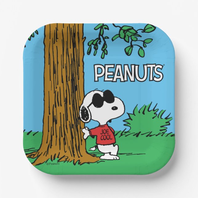 Plato De Papel Snoopy "Joe Cool" de pie (Anverso)