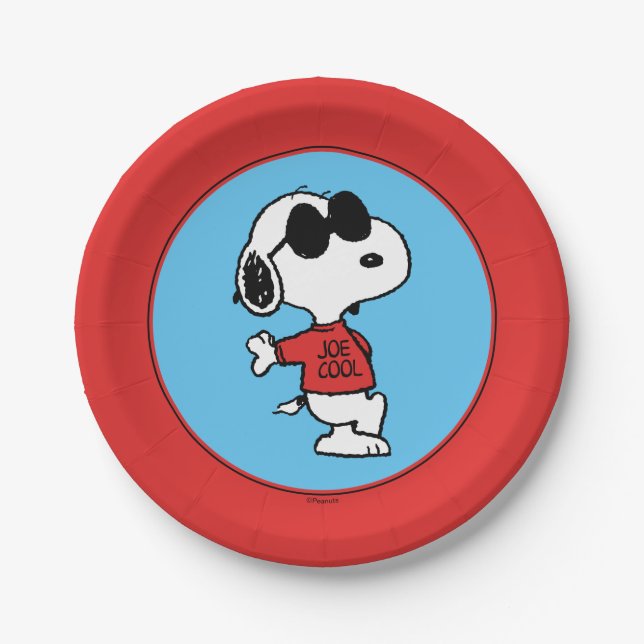 Plato De Papel Snoopy "Joe Cool" de pie (Anverso)