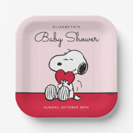 Plato De Papel Snoopy | Little Sweetheart Baby Shower Paper Plate