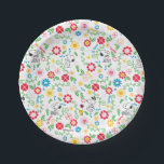 Plato De Papel Snoopy So Sweet Flower Pattern<br><div class="desc">Take a look at this super cute design featuring Snoopy in a bright,  floral garden pattern.</div>